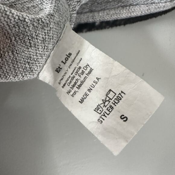 Et Lois Top Shirt Womens Small Multicolor Floral Art Brushed Knit Boxy Oversized - Picture 6 of 9